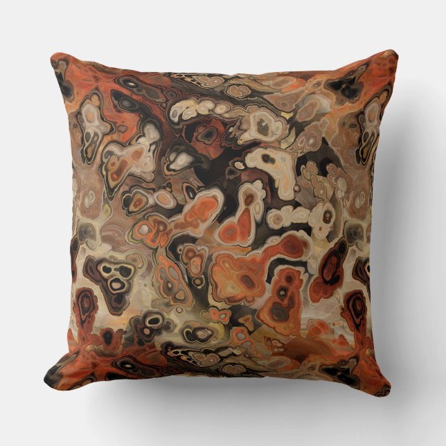 Houtskool en Roest abstract Kussen (Voorkant)