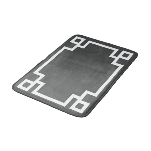 Houtskool en witte Griekse sleutel Badmat (Gekanteld)