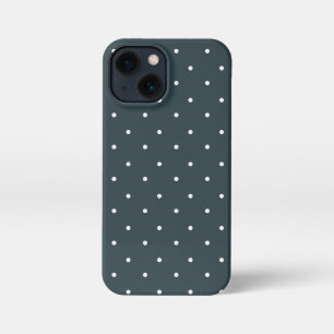 Houtskool en witte Polka Dots Telefoon Cases iPhone 13 Mini Hoesje