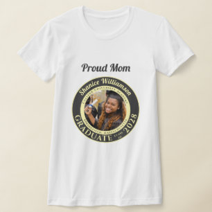 Houtskool Foto Moderne Afstuderen Trotse Moeder T-shirt