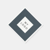 Houtskool grijs bedrijf logo servet (Hoek)