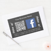 Houtskool grijs bedrijfsnaam qr code Facebook Rechthoekige Sticker (Envelop)