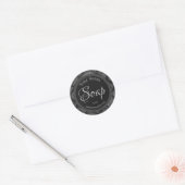Houtskool Grijs Damast Chalkboard Zeep Labels (Envelop)