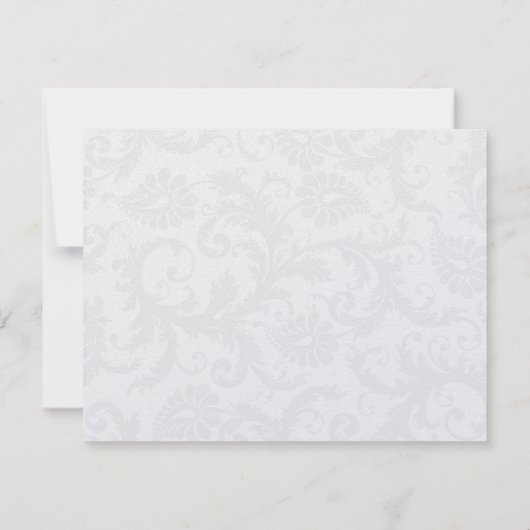 Houtskool Grijs Damast Gele Bruiloft Dank u Kaart (Achterkant)