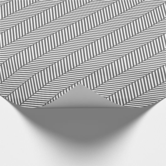 Houtskool Grijs en wit visgraat Cadeaupapier (Hoek)