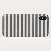 Houtskool grijs en witte streep iPhone X Hoesje (Achterkant (horizontaal))