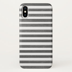 Houtskool grijs en witte streep iPhone X Hoesje