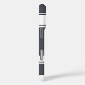 Houtskool Grijs en Witte Strepen Patroon Monogram Case-Mate iPhone Case (Achterkant / Rechts)