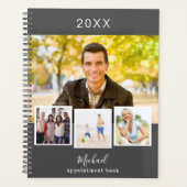 Houtskool grijs foto collage afspraken 2026 planner (Voorkant)