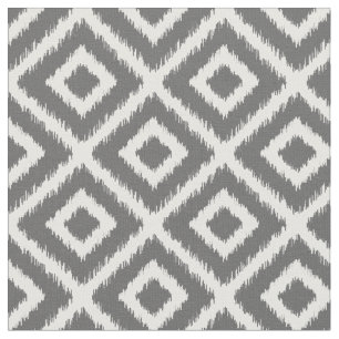Houtskool Grijs Ikat Diamonds Stof