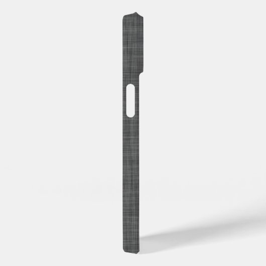 Houtskool Grijs Linnen Textuur Custom Monogram Case-Mate iPhone Case (Achterkant / Rechts)
