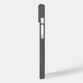 Houtskool Grijs Linnen Textuur Custom Monogram Case-Mate iPhone Case (Achterkant / Links)