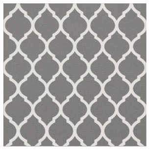 Houtskool Grijs Marokkaans Quatrefoil Stof