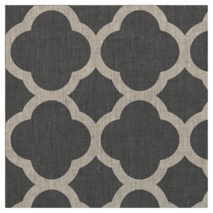 Houtskool Grijs Modern Quatrefoil Grote Schaal Stof