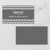 Houtskool Grijs Moderne Chevron Visitekaartje (Voorkant / Achterkant)