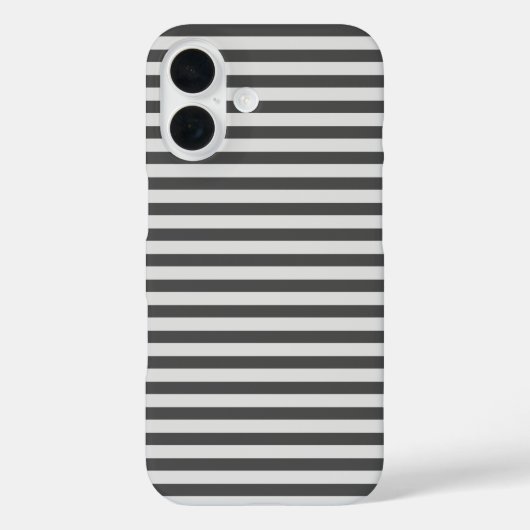 Houtskool & Grijs Moppige Horizontale Strepen Case-Mate iPhone Case (Achterkant)