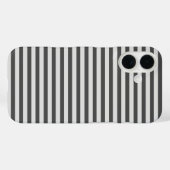 Houtskool & Grijs Moppige Horizontale Strepen Case-Mate iPhone Case (Achterkant (horizontaal))