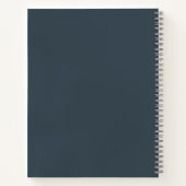 Houtskool grijs naam monogram notitieboek (Achterkant)