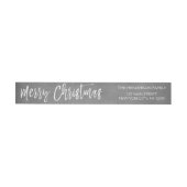 Houtskool Grijs of Zilver Kerstscript Vakantie Omwikkelbaar Adreslabel (Individueel)