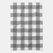 Houtskool Grijs Preppy Buffel Check Plaid Theedoek (Verticaal)