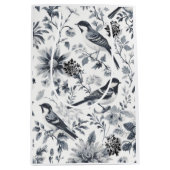 Houtskool Grijs Vogel Toile Gift Bag Medium Cadeauzakje (Voorkant)