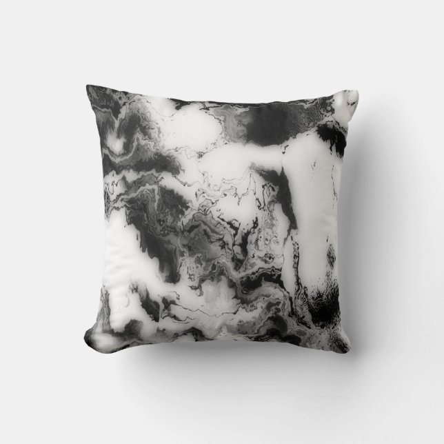 Houtskool Grijs/Wit/Zwart Abstract Decorkussen Kussen (Voorkant)