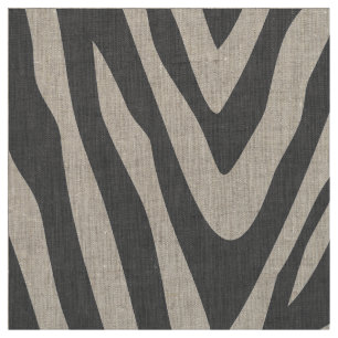 Houtskool Grijs Zebra Print Grootschalig Stof