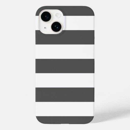 Houtskool Grijze Brede Streep Case-Mate iPhone Case (Achterkant)