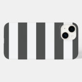 Houtskool Grijze Brede Streep Case-Mate iPhone Case (Achterkant (horizontaal))