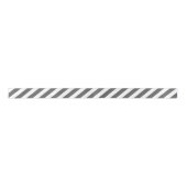 Houtskool Grijze en Witte Diagonale Strepen Lint (Voorkant)