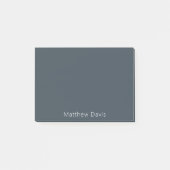 Houtskool grijze witte naam post-it® notes (Voorkant)