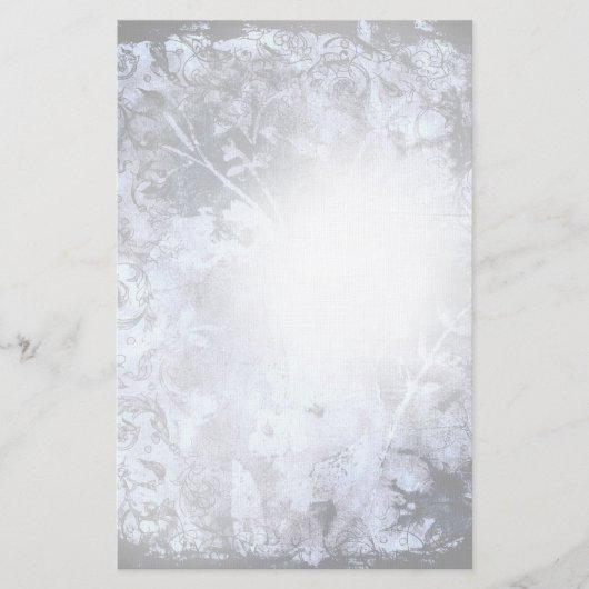 Houtskool Grunge Abstract Bloemen Briefpapier (Voorkant)