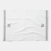 houtskool | Helling Stripe Monogram Theedoek (Horizontaal)