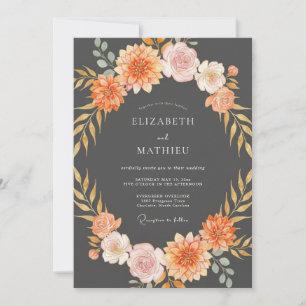 Houtskool Herfstige Trouw met Donkere Sfeer Kaart