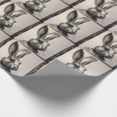 Houtskool Konijn Schets Cadeaupapier (Hoek)