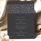 Houtskool leisteen Bloemen Huwelijk Klassiek Sierl Kaart