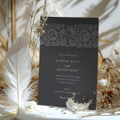 Houtskool leisteen Bloemen Huwelijk Klassiek Sierl Kaart