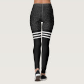 Houtskool luipaard triple stripe leggings (Achterkant)