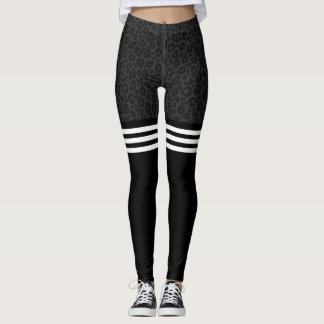Houtskool luipaard triple stripe leggings
