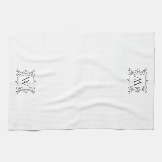 houtskool | Monogram Lijst Theedoek (Horizontaal)