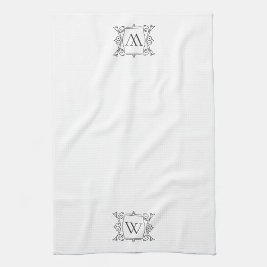 houtskool | Monogram Lijst Theedoek (Verticaal)