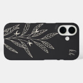 houtskool | Mystic Boho Botanical Monogram Case-Mate iPhone Case (Achterkant (horizontaal))