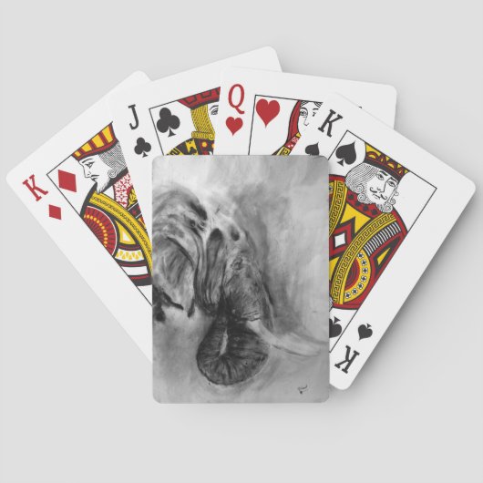 Houtskool olifant speelkaarten (Achterkant)
