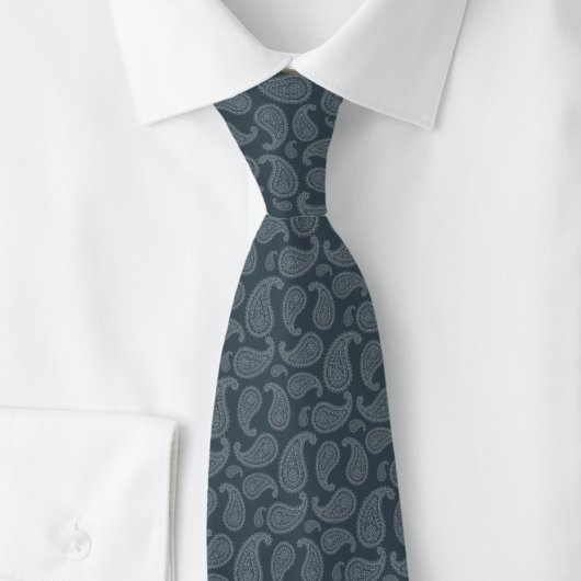 Houtskool Paisley Stropdas