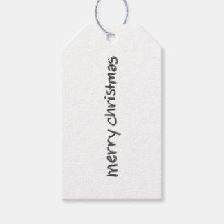 Houtskool potlood Merry Christmas label Cadeaulabel