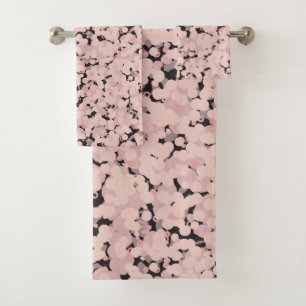 houtskool roze grijs abstract bad handdoek