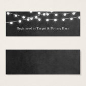 Houtskool String Lights Bruiloft invoegen Kaart (Voorkant /achterkant)