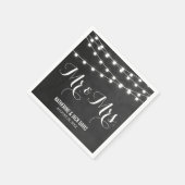Houtskool String Lights Bruiloft Monogram Servetten (Hoek)