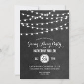 Houtskool String Lights Gaande Weg Party uitnodigi Kaart (Voorkant)