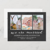 Houtskool Wedding aankondiging Fotocollage (Voorkant / Achterkant)